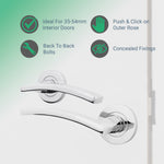 Euroda - Plus Polished Chrome Lever on Rose Door Handle Pack - 3 Lever Lock & Thumbturn Cylinder - tradefit - 2