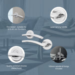 Euroda - Plus Fire Door Handle on Rose - Polished Chrome - FD30/60 - tradefit - 3