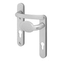 Silver UPVC Lever Pad Door Handles - 92mm PZ Centres - 122mm Fixing Centres - 212 x 34mm