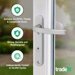 Silver UPVC Lever Pad Door Handles - 92mm PZ Centres - 122mm Fixing Centres - 212 x 34mm - tradefit - 3