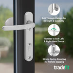 Silver UPVC Lever Pad Door Handles - 92mm PZ Centres - 122mm Fixing Centres - 212 x 34mm - tradefit - 4