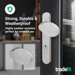 Silver UPVC Lever Pad Door Handles - 92mm PZ Centres - 122mm Fixing Centres - 212 x 34mm - tradefit - 5