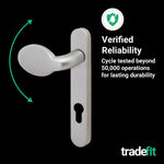 Silver UPVC Lever Pad Door Handles - 92mm PZ Centres - 122mm Fixing Centres - 212 x 34mm - tradefit - 7