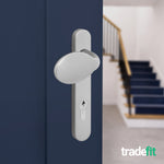 Silver UPVC Lever Pad Door Handles - 92mm PZ Centres - 122mm Fixing Centres - 212 x 34mm - tradefit - 6