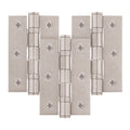 Satin Nickel Fire Door Hinges - 3 Inch/76mm - Grade 7 Steel Ball Bearing - Pack of 3 Hinges