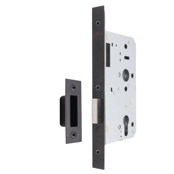 Fire Rated DIN Deadlock Lock - 60mm Backset / 90mm Case / 72mm Centres - Matt Black - tradefit - Featured Image