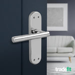 Olbia Polished Chrome Lever on Backplate Door Handles - Latch - tradefit - 4