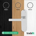 Olbia Polished Chrome Lever on Backplate Door Handle Pack – 64mm Latch - tradefit - 7