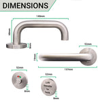 Lift To Lock Disabled Bathroom Toilet Door Lever Handle - 19mm - Satin Stainless Steel - tradefit - 4