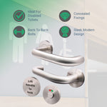 Lift To Lock Disabled Bathroom Toilet Door Lever Handle - 19mm - Satin Stainless Steel - tradefit - 3
