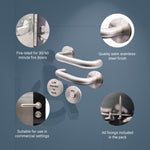 Lift To Lock Disabled Bathroom Toilet Door Lever Handle - 19mm - Satin Stainless Steel - tradefit - 6