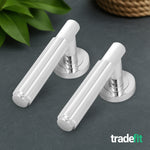 Flores Polished Chrome Lever on Rose Door Handle Kit - Medium Duty FD30/60 - 80mm Bathroom Lock - tradefit - 8