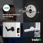 Flores Polished Chrome Lever on Rose Door Handle Kit - Medium Duty FD30/60 - 80mm Bathroom Lock - tradefit - 3