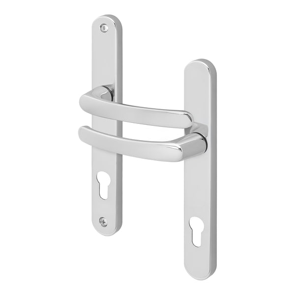 Polished Chrome UPVC Door Handles - 92mm PZ Centres - 215mm Fixing Centres - 246 x 32mm - tradefit - Featured Image
