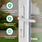 Polished Chrome UPVC Door Handles - 92mm PZ Centres - 215mm Fixing Centres - 246 x 32mm - tradefit - 3