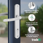 Polished Chrome UPVC Door Handles - 92mm PZ Centres - 215mm Fixing Centres - 246 x 32mm - tradefit - 4