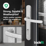 Polished Chrome UPVC Door Handles - 92mm PZ Centres - 215mm Fixing Centres - 246 x 32mm - tradefit - 5