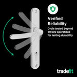 Polished Chrome UPVC Door Handles - 92mm PZ Centres - 215mm Fixing Centres - 246 x 32mm - tradefit - 7