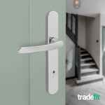 Polished Chrome UPVC Door Handles - 92mm PZ Centres - 215mm Fixing Centres - 246 x 32mm - tradefit - 6