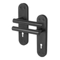 Olbia Matt Black Lever on Backplate Door Handles - Keyhole