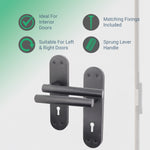 Olbia Matt Black Lever Door Handle Pack – 80mm Sashlock - tradefit - 2