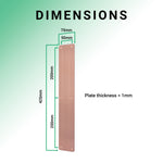 Plain Finger Plate - 425 x 75 x 1.2mm - Radius Corners - PVD Bronze - tradefit - 4