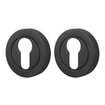 Olbia Euro Profile Keyhole Escutcheon - Matt Black - Pair - tradefit - 1