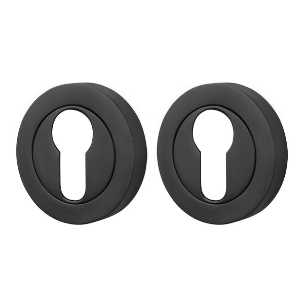 Olbia Euro Profile Keyhole Escutcheon - Matt Black - Pair - tradefit - Featured Image