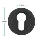 Olbia Euro Profile Keyhole Escutcheon - Matt Black - Pair - tradefit - 2