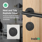 Olbia Euro Profile Keyhole Escutcheon - Matt Black - Pair - tradefit - 6