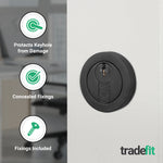 Olbia Euro Profile Keyhole Escutcheon - Matt Black - Pair - tradefit - 3