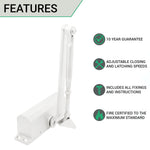 Overhead Fire Door Closer Universal Reversible Push or Pull Side - Power Size 3 - White - tradefit - 2