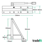 Commercial Grade Fire Door Closer - Power Size 2 - 5 - Door Weight to 100kg - CE Marked - Silver - tradefit - 2