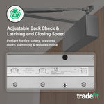 Commercial Grade Fire Door Closer - Power Size 2 - 5 - Door Weight to 100kg - CE Marked - Silver - tradefit - 4