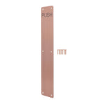 Engraved Push Finger Plate - 425 x 75 x 1.2mm Radius Corners - PVD Bronze - tradefit - 1