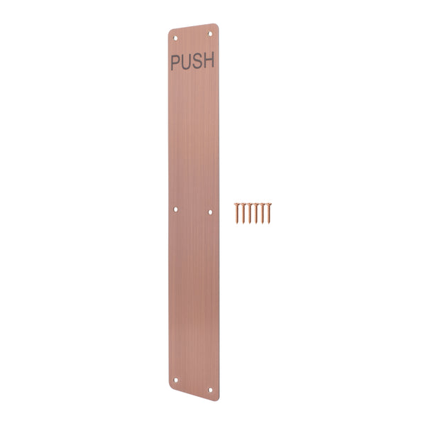 Engraved Push Finger Plate - 425 x 75 x 1.2mm Radius Corners - PVD Bronze - tradefit - Featured Image