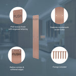 Engraved Push Finger Plate - 425 x 75 x 1.2mm Radius Corners - PVD Bronze - tradefit - 3