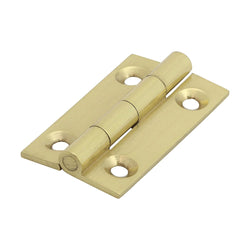 Solid Brass Solid Drawn Hinge - 38 x 22mm - Polished Brass - tradefit
