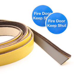 Surface Self Adhesive Intumescent Fire Door Seal Strip Fire Smoke Draft and Insect Protection - 5.2m - Brown - tradefit