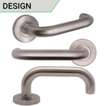 Return To Door Lever on Rose Handle Euro Cylinder Keyed Alike Set - Satin Stainless Steel - 57mm Backset Lock - tradefit - 4