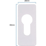 Repair Escutcheon Key Hole Cover Plate Euro Profile Self Adhesive Fix - White - 28mm - tradefit - 2