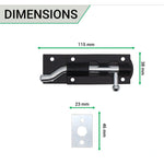 Necked Tower Bolt - 4 Inch / 100 mm - Black - tradefit - 3