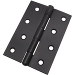 Steel Butt Hinges 1838 Fixed Pin Pattern - 102x70x2mm - Black Plated - Pair - EXCLUDING Screws - tradefit - 4