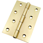 Steel Butt Hinges 1838 Fixed Pin Pattern - 102x67x2mm - Brass Plated - Pair - EXCLUDING Screws - tradefit - 5