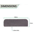 Intumescent Hinge Pads - Graphite - Pack of 6 - 100 x 31 x 0.8mm Radius - Suit 102 x 76mm Hinge - tradefit - 3