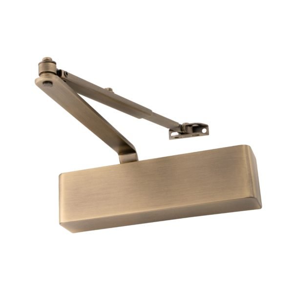 Commercial Grade Fire Door Closer - Power Size 2 - 4 - Door Weight to 80kg - Backcheck & Delayed Action - CE Marked - Antique Brass - tradefit - Featured Image