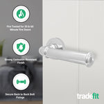Claro Polished Chrome Lever on Rose Door Handle Kit - Medium Duty FD30/60 - 76mm Latch - tradefit - 2