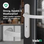 Silver UPVC Door Handles - 92mm PZ Centres - 122mm Fixing Centres - 245 x 34mm - tradefit - 5