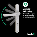Silver UPVC Door Handles - 92mm PZ Centres - 122mm Fixing Centres - 245 x 34mm - tradefit - 7
