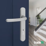 Silver UPVC Door Handles - 92mm PZ Centres - 122mm Fixing Centres - 245 x 34mm - tradefit - 6